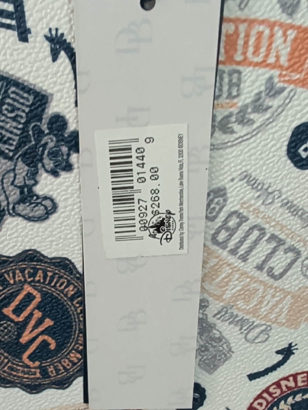 Dooney & Bourke White Navy Tan Disney Vacation Print Satchel - Picture 7 of 7